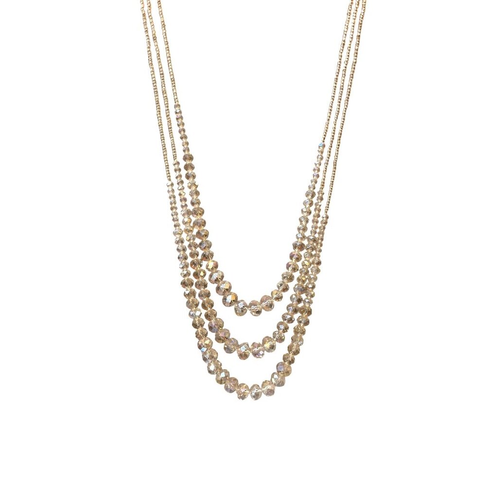 Jacqueline Kent Crystal Multi-Strand Gold-Tone Necklace With Sparkling Beads